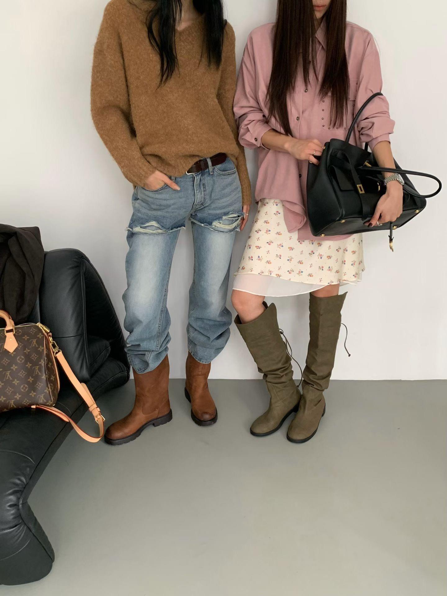 V領羊毛+羊駝毛上衣